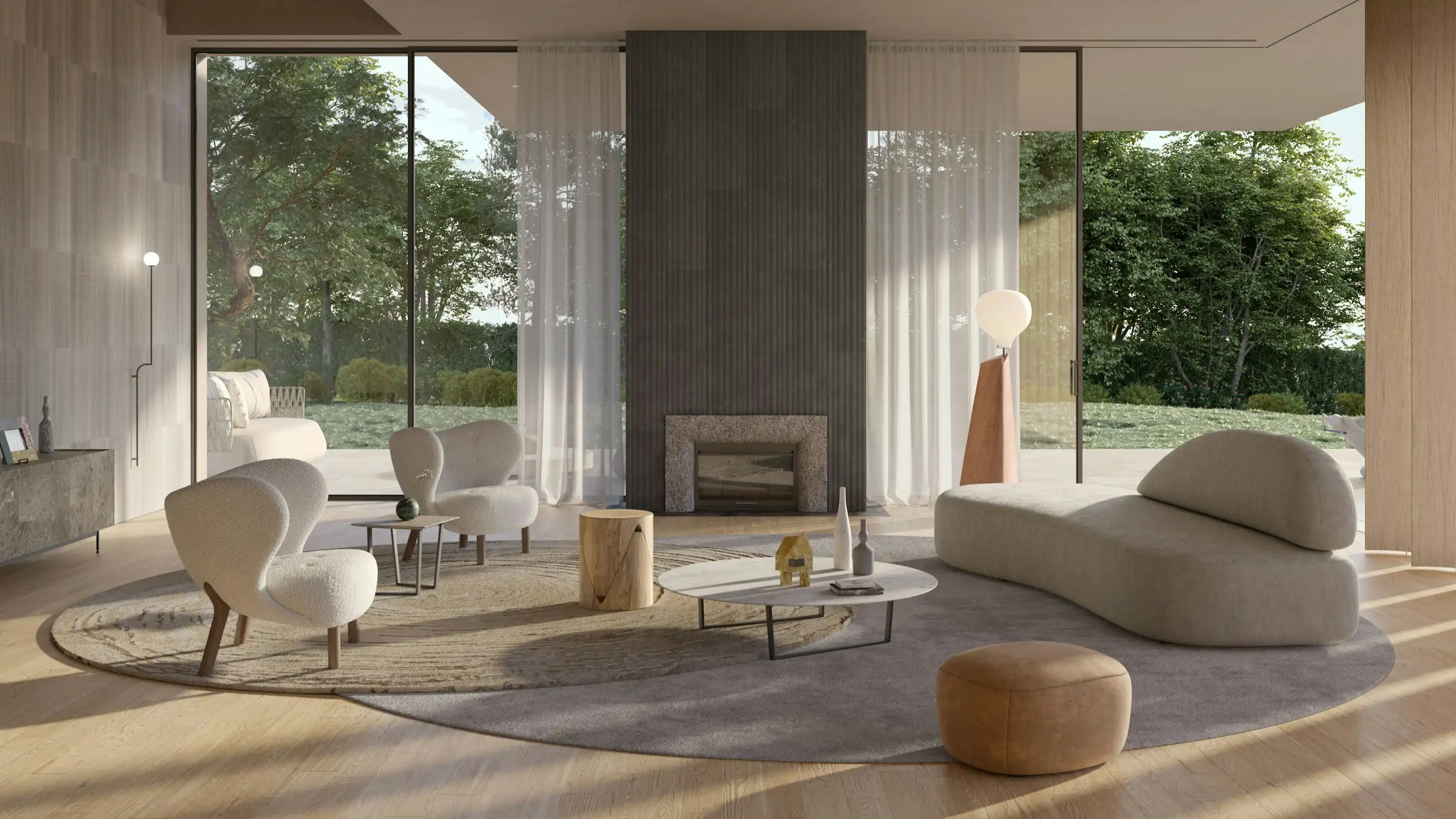 Exclusive luxury property interior showcase with view